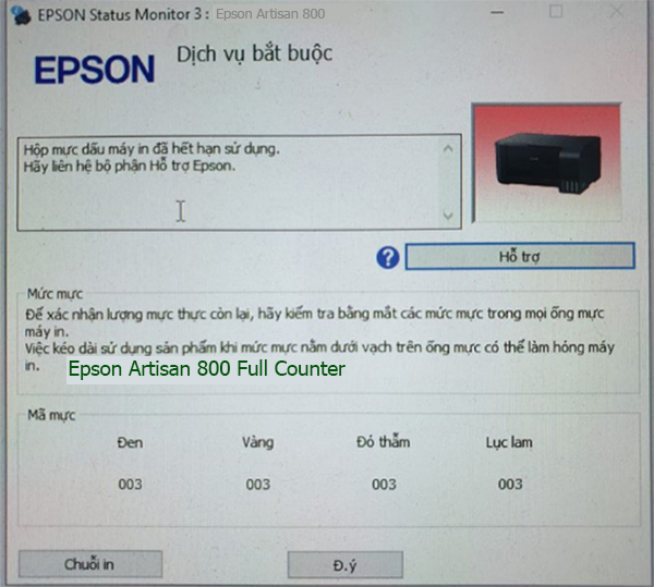 Epson Artisan 800 dịch vụ bắt buộc