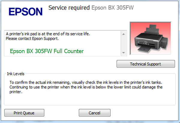Epson BX 305FW Service Required