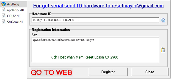 Kích Hoạt Epson CX 2900 Adjustment Program