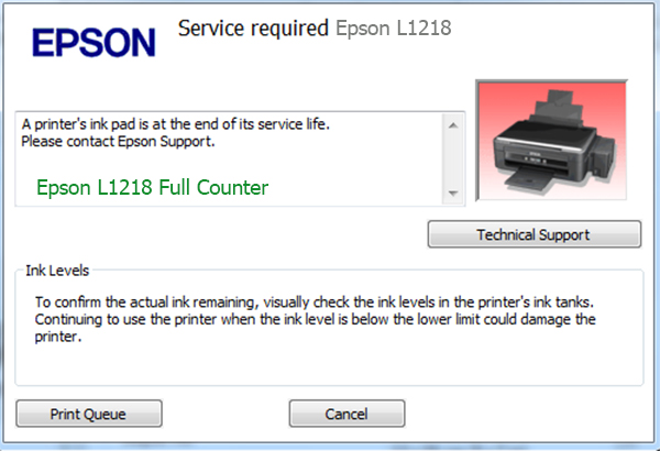 Epson L1218 Service Required