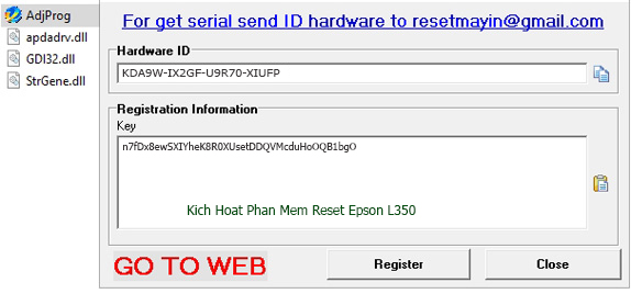Kích Hoạt Epson L350 Adjustment Program