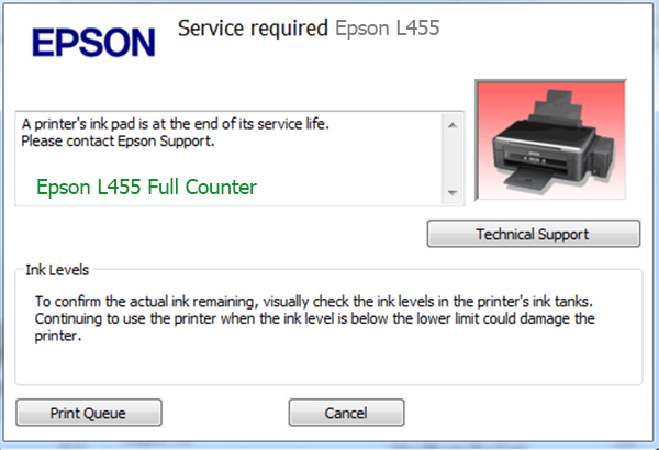 Epson L455 Service Required