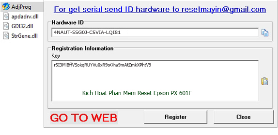 Kích Hoạt Epson PX 601F Adjustment Program