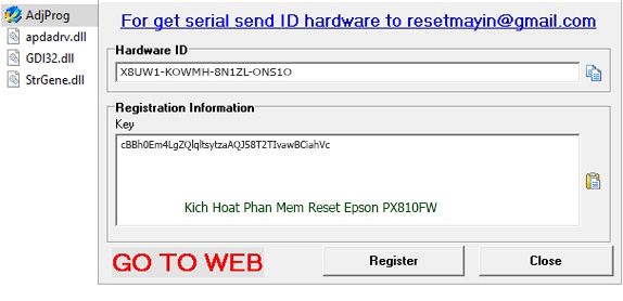 Kích Hoạt Epson PX810FW Adjustment Program