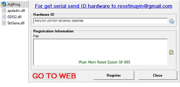 Key Epson SP 895 Adjustment Program