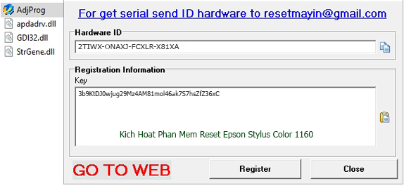 Kích Hoạt Epson Stylus Color 1160 Adjustment Program