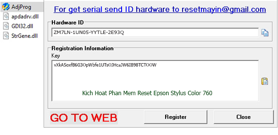 Kích Hoạt Epson Stylus Color 760 Adjustment Program