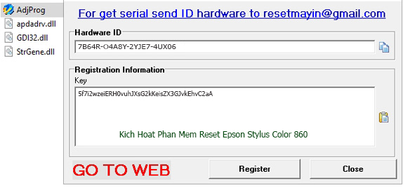 Kích Hoạt Epson Stylus Color 860 Adjustment Program