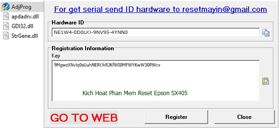 Kích Hoạt Epson SX405 Adjustment Program