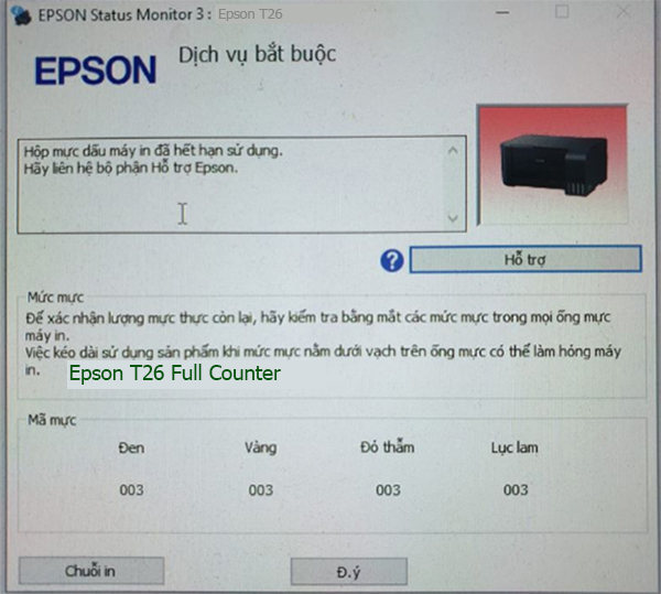 Epson T26 dịch vụ bắt buộc