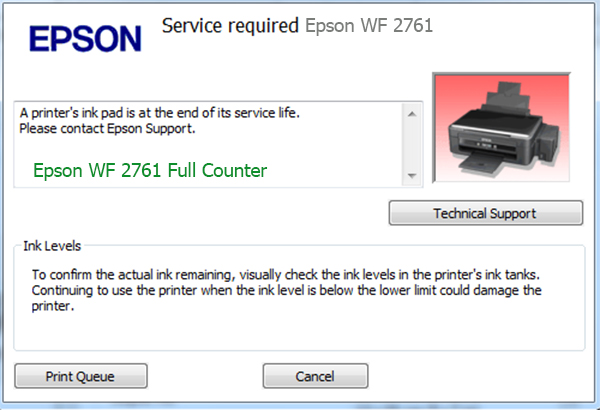 Epson WF 2761 Service Required