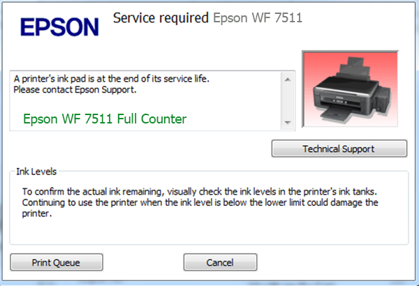 Epson WF 7511 Service Required