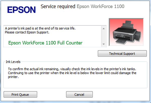Epson WorkForce 1100 Service Required