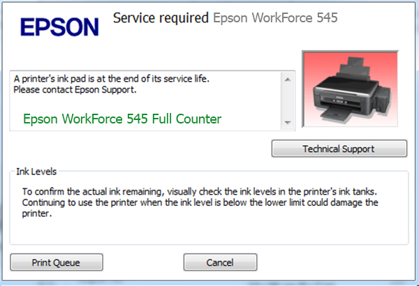 Epson WorkForce 545 Service Required