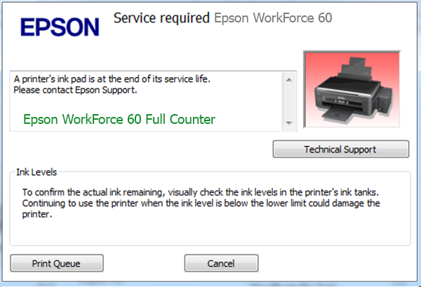 Epson WorkForce 60 Service Required