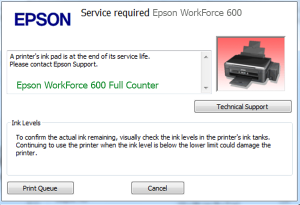 Epson WorkForce 600 Service Required