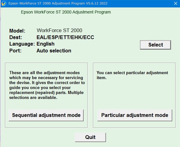 Epson WorkForce ST 2000 Adjustment Program