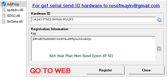 Kích Hoạt Epson XP 421 Adjustment Program