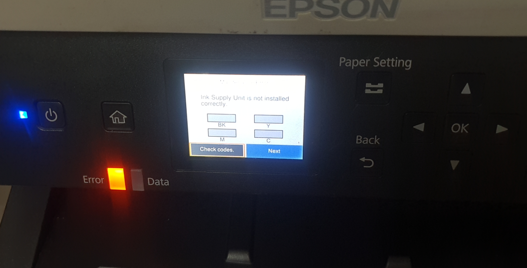 epson wf c5290 ink supplies error