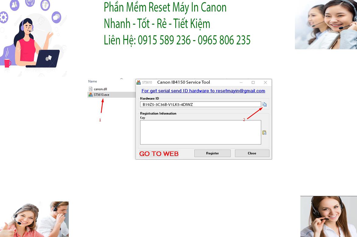 Phần mềm Reset Canon IB4150