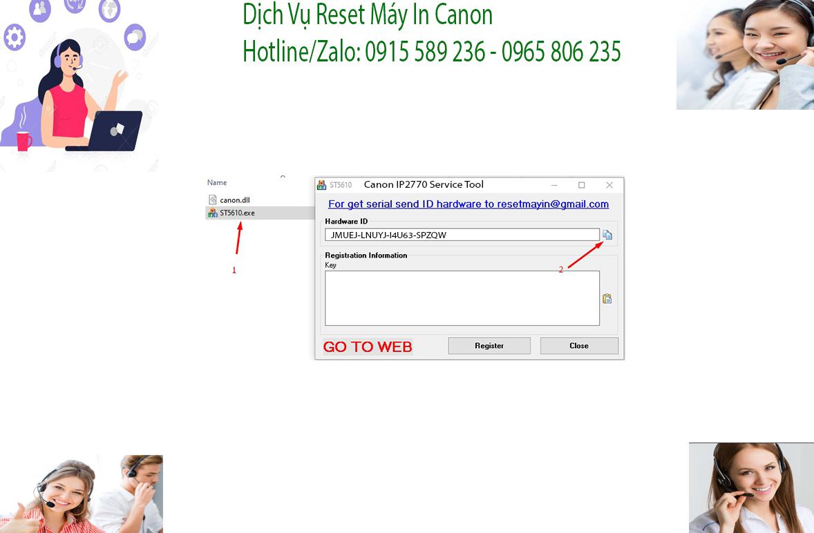 Phần mềm Reset Canon IP2770