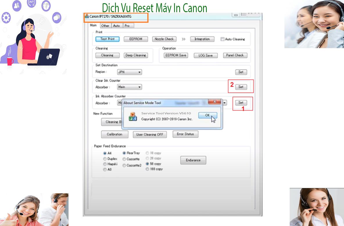 Reset Canon IP7270