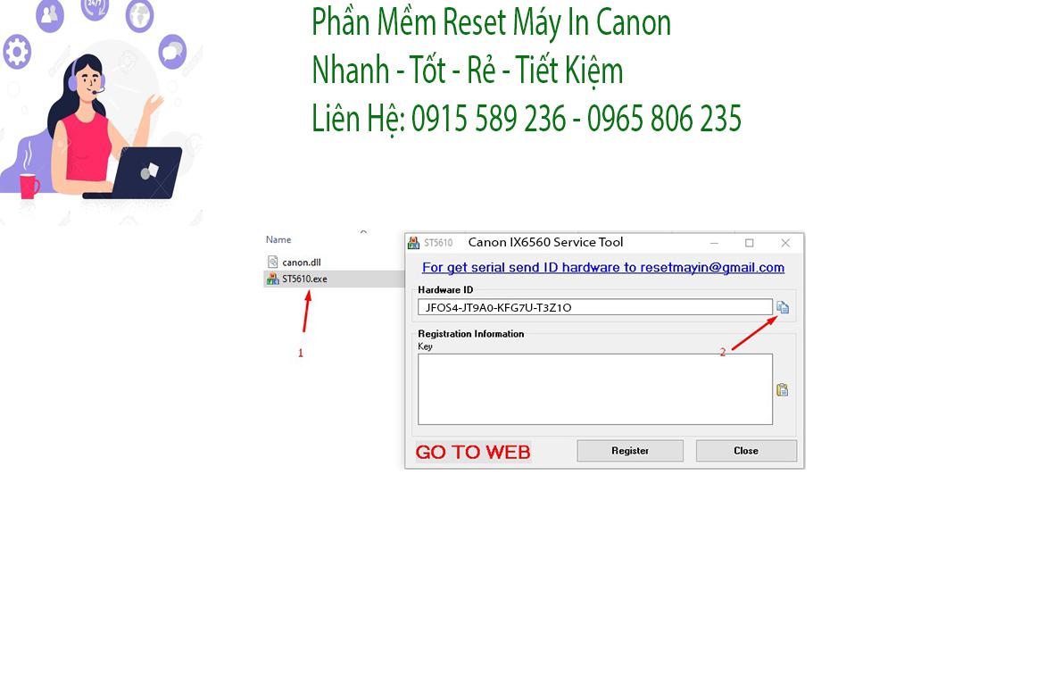 Phần mềm Reset Canon IX6560