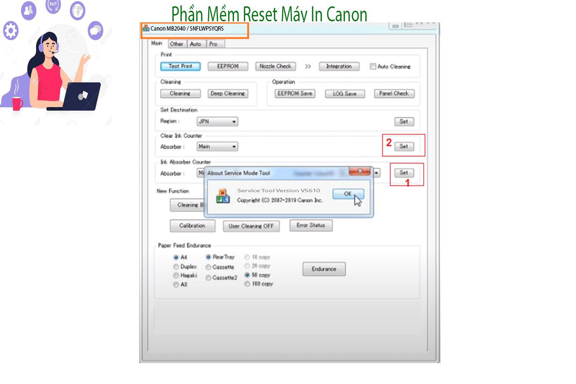Reset Canon MB2040