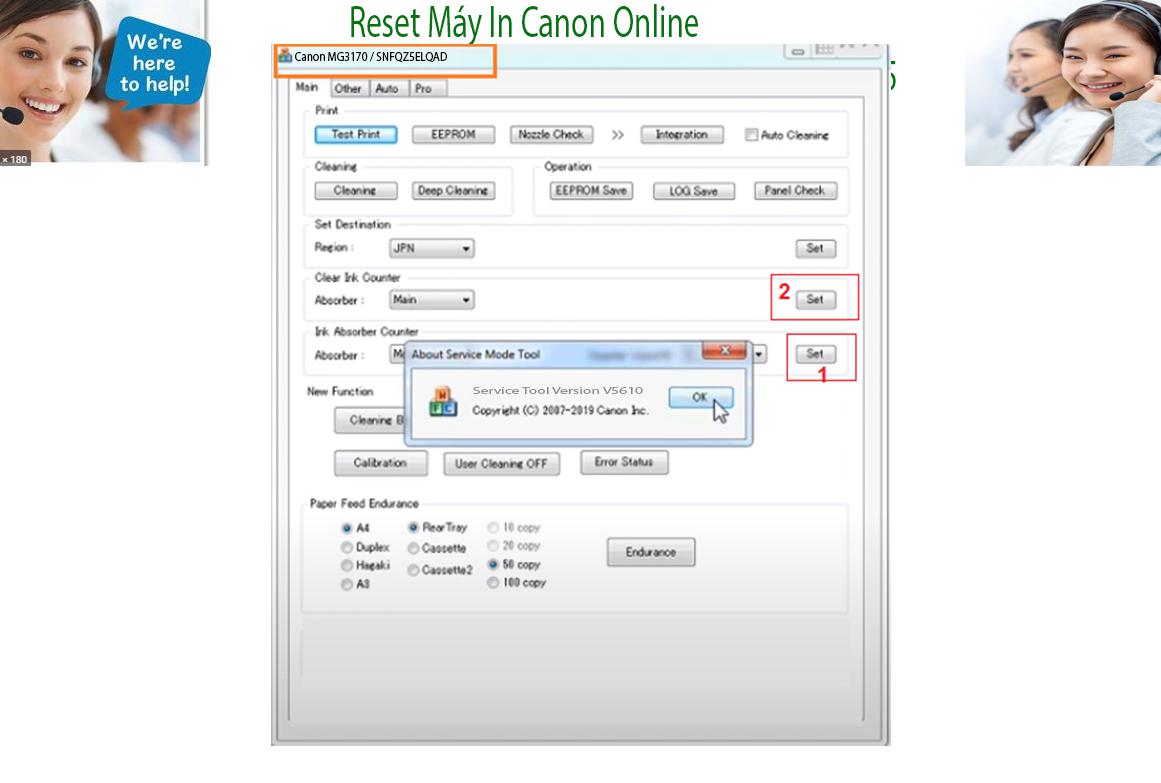 Reset Canon MG3170