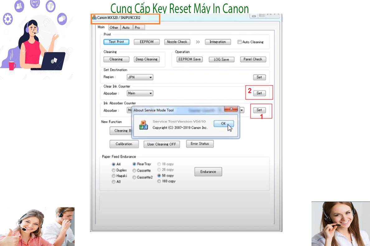 Reset Canon MX320