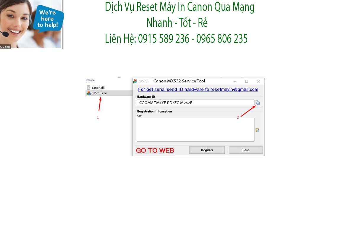 Phần mềm Reset Canon MX532