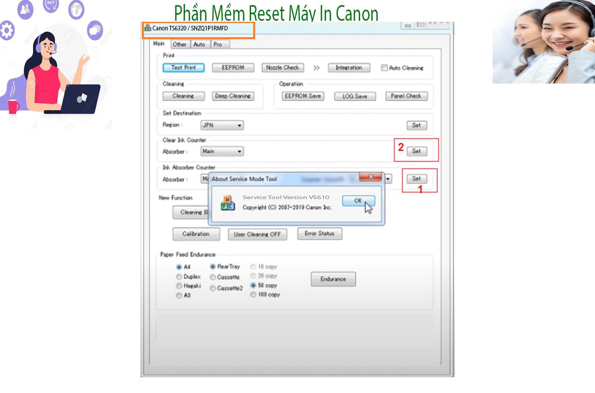 Reset Canon TS6320