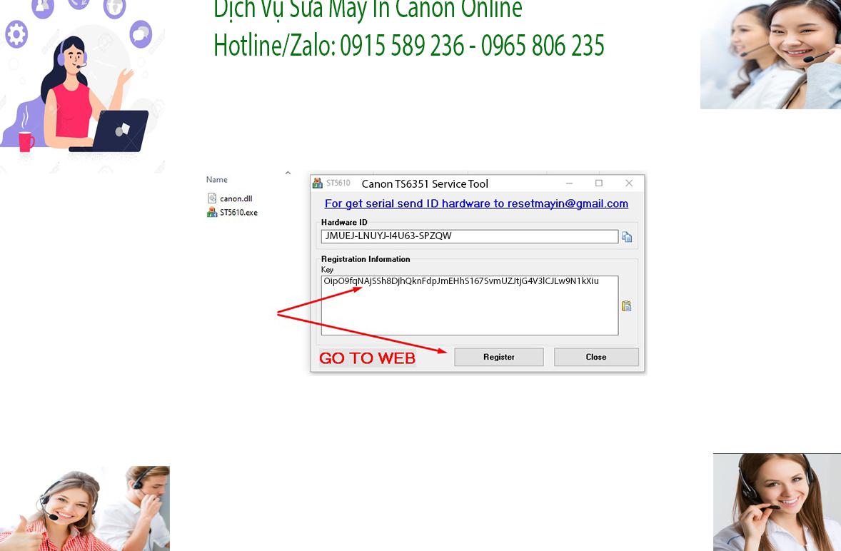 Key kích hoạt Phần mềm Reset Canon TS6351