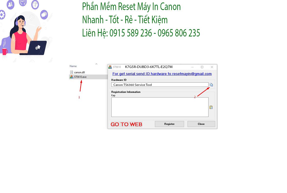 Phần mềm Reset Canon TS6360