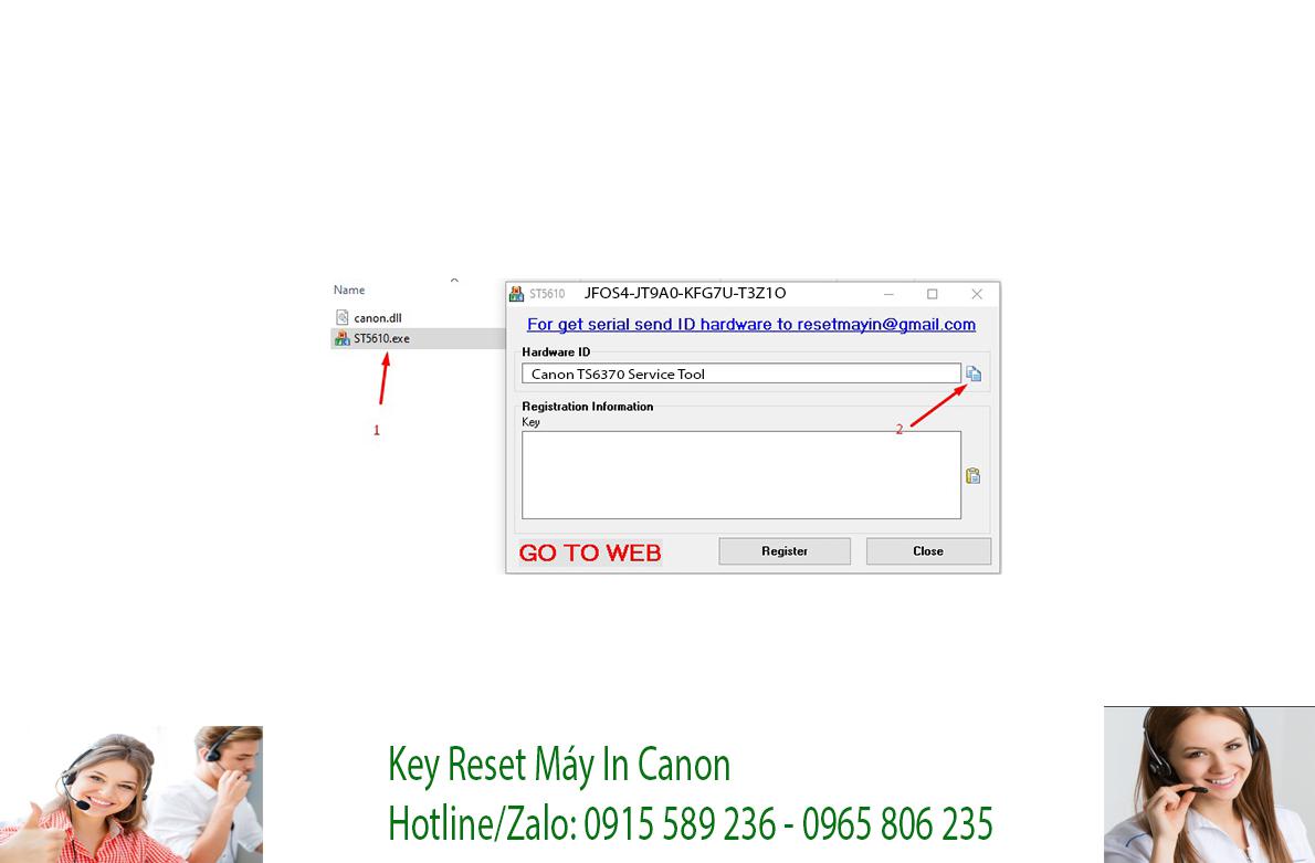 Phần mềm Reset Canon TS6370