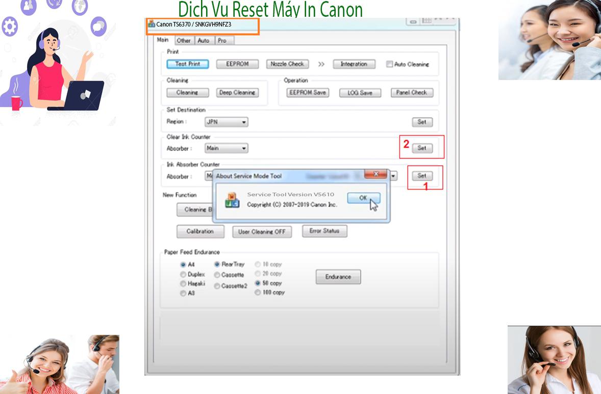 Reset Canon TS6370