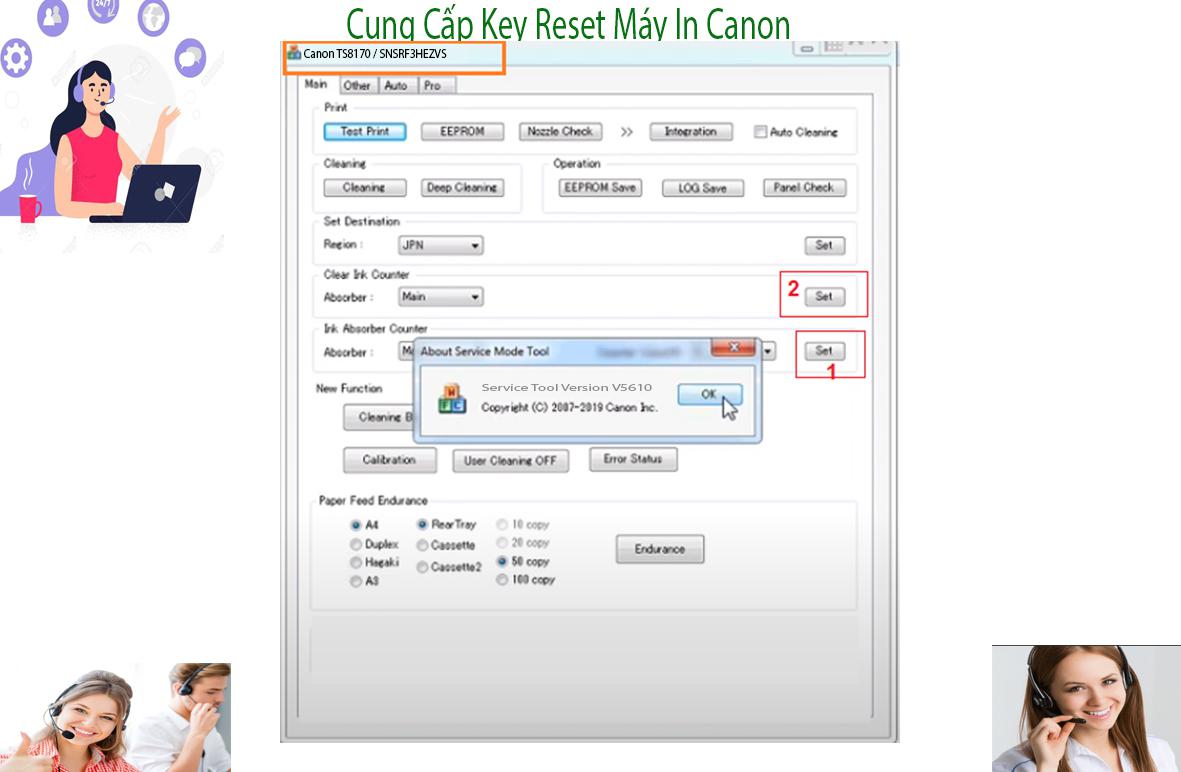 Reset Canon TS8170