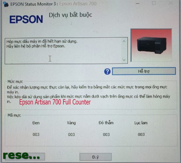 Epson Artisan 700 service required