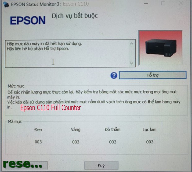 Epson C110 service required