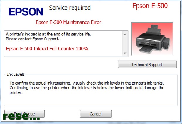 Epson E-500 service required