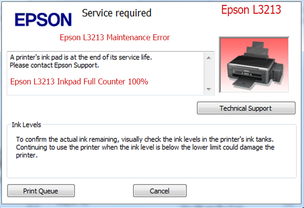 Epson L3213 service required