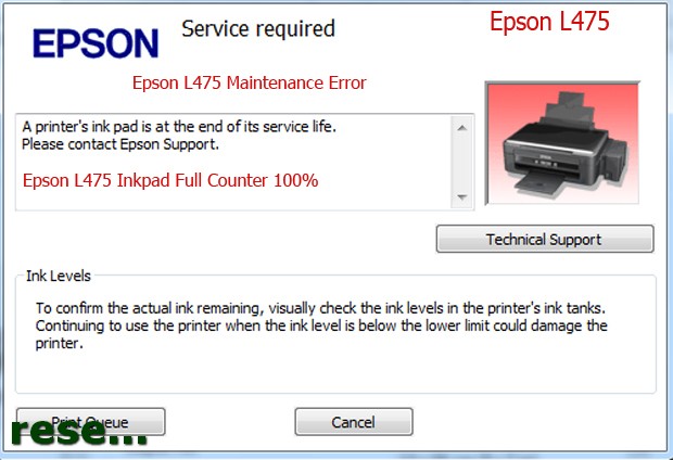 Epson L475 service required