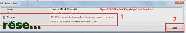 mực thải máy in Epson ME-Office-700 full 100%