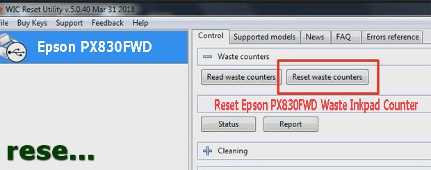 Reset mực thải máy in Epson PX830FWD bằng key wicreset