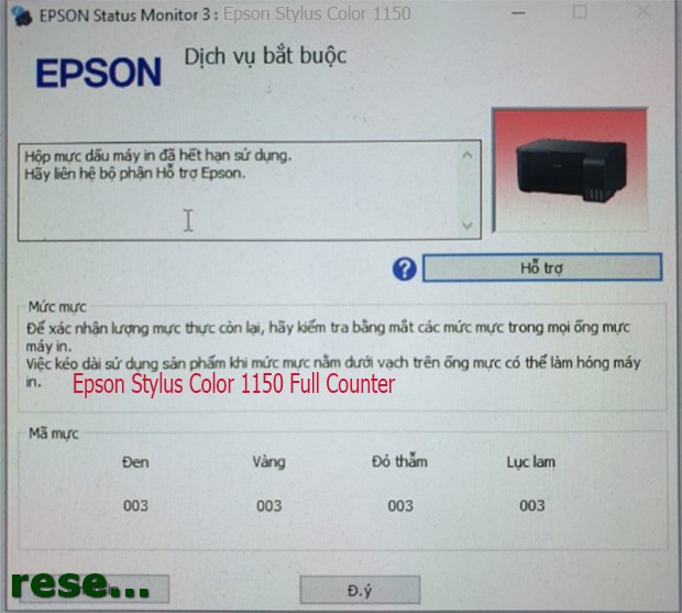 Epson Stylus Color 1150 service required