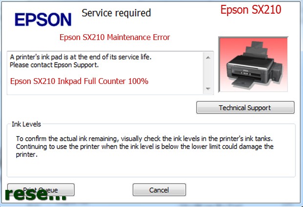 Epson SX210 service required