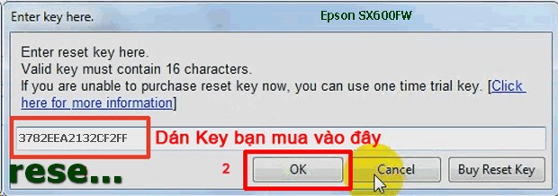 Reset mực thải máy in Epson SX600FW bằng key wicreset