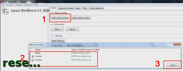 Reset mực thải máy in Epson WorkForce-ST-2000 bằng key wicreset thành công