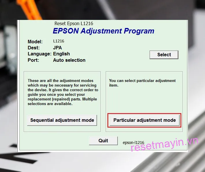 Phần mềm Epson L1216