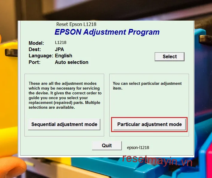 Phần mềm Epson L1218